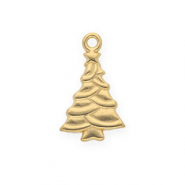 Stainless steel charms Christmas tree Gold