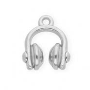 Stainless steel charms headphones Silver