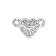 Stainless steel findings connector heart Silver