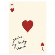 BY31® Jewellery cards "You're my lucky star" Beige-Burgundy Red-Black