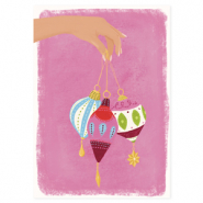 BY31® Jewellery cards Christmas bauble Pink-Multicolour