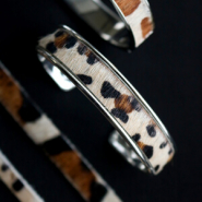 Inspirational Sets Natural leather bracelets with animal print