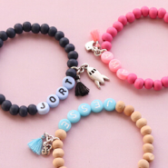 Inspirational Sets Bracelets and keychains with wooden beads + letter beads