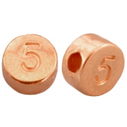 DQ metal number beads # 5 Rose gold (nickel free)