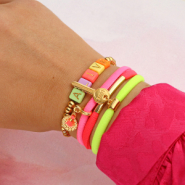 Inspirational Sets Design bracelets with elastic Ibiza ribbon in neon colours