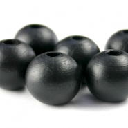 Wooden beads round 8mm Black