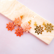Inspirational Sets Make beautiful summery flower earrings with resin and stainless steel pendants