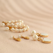 NEW New! Stainless steel earrings pearl with loop