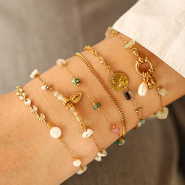 NEW Stainless steel findings belcher chain stones