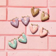 NEW Necklace with faceted beads and heart earrings