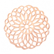 Round bohemian connector 15mm Rose gold