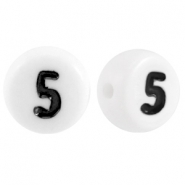 Acrylic letterbeads number 5 White