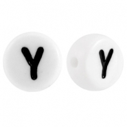 Acrylic letterbeads letter Y White