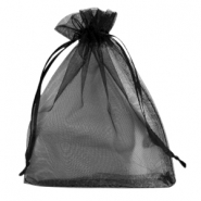 Organza jewellery bag 12x15cm Black