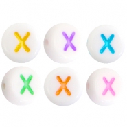 Acrylic letterbeads letter X Multicolor-White
