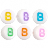 Acrylic letterbeads letter B Multicolor-White
