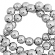 Round hematite beads 4mm  Light grey
