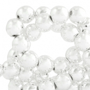 Round hematite beads 4mm metal coating  Silver