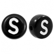 Acrylic letter beads letter S Black