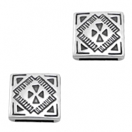 Findings TQ metal slider square Ø13.8x2.4mm Antique Silver