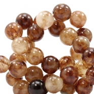 Natural stone beads Quartz 8mm Multicolour Natural Brown