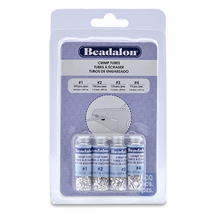 Beadalon Crimp Tube Variety Pack (0.8mm, 1.3mm, 1.5mm, 1.8mm) Silver