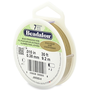 Beadalon stringing wire 7 strand 0.38mm Gold