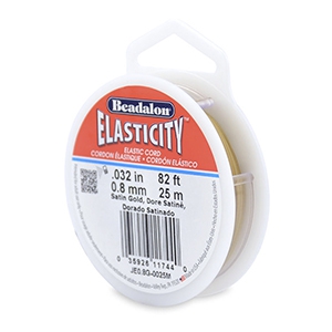 Beadalon Elastic Stringing Wire 0.8mm 25 metre Satin Gold
