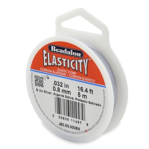 Beadalon Elastic Stringing Wire 0.8mm 5 metre Satin Silver