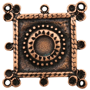 Charms TQ metal square with setting for Swarovski PP32 Copper (Nickel Free)