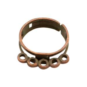 Findings TQ metal ring adjustable with loops Copper (Nickel Free)