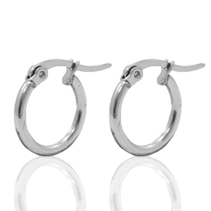 Stainless steel earrings creole 15mm Silver