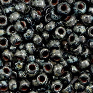 Miyuki seed beads 6/0 Opaque Picasso Black 6-4511