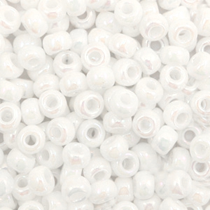 Miyuki seed beads 6/0 Opaque AB White 6-471
