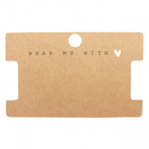 Jewellery cards "Wear Me With &hearts;" Brown