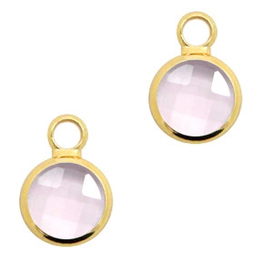 Crystal glass charms 8mm Pink Crystal-Gold
