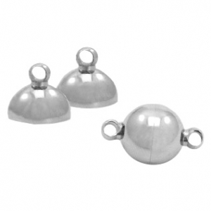 Stainless Steel findings magnetic clasp ball 6mm Antique Silver