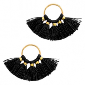 Tassels charm Gold-Black