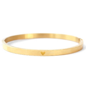 Stainless steel bracelets with heart Gold