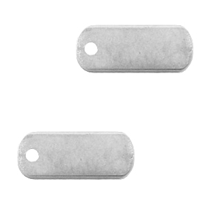 DQ European metal charms tag oblong 5x12mm Antique Silver (nickel free)