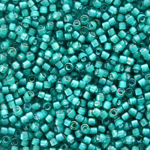 Miyuki beads delica's 11/0 White Lined Teal AB DB-1782