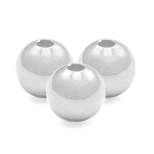925 Silver beads round 4mm Silver