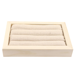 Jewellery display for rings Natural-linen off white
