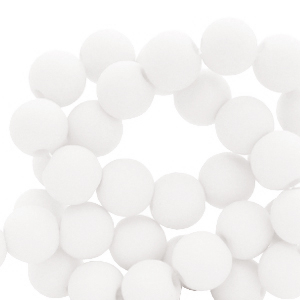 4 mm acrylic beads matt White