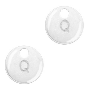 Metal charms initial Q Antique Silver (nickel free)
