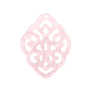 Resin pendants rhombus baroque Powder Pink