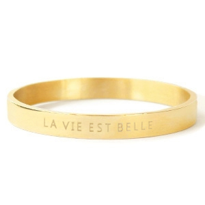Stainless steel bracelets "LA VIE EST BELLE" Gold