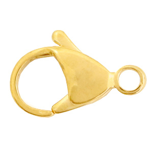 Stainless steel findings lobster clasp 15mm Gold