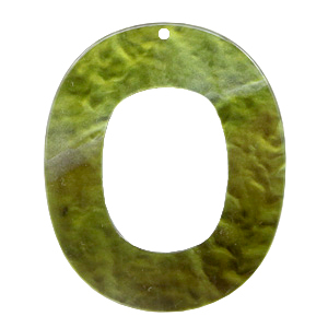 Resin pendants oval 48x40mm Olive Green