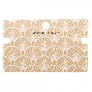 Jewellery cards 'with love' Art Deco Brown